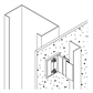 Infästning av konsol genom vindskyddskiva till ytterväggsregel i stål | SX5-6.3